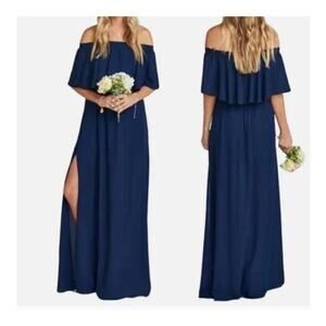Show Me Your MuMu Hacienda Maxi Dress Rich Navy Crisp XS NWT